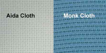 sample of aida and monk cloth