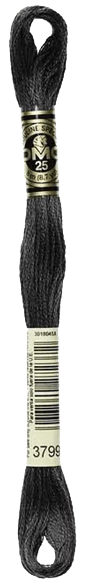 DMC 3799 Skeine Dark Anthracite Grey